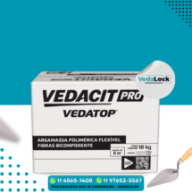 VEDACIT PRO VEDATOP ARGAMASSA POLIMÉRICA FLEXÍVEL FIBRAS BICOMPONENTE